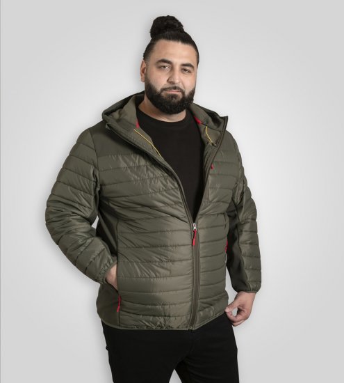 D555 Northfield Hybrid softshell μπουφάν με κουκούλα χακί - Μπουφάν - Aνδρικά μπουφαν μεγάλα μεγέθη