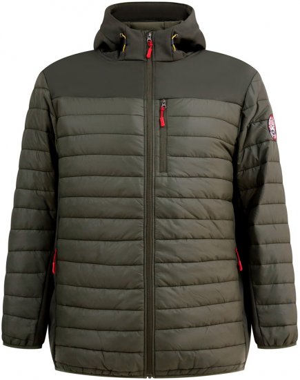D555 Northfield Hybrid softshell μπουφάν με κουκούλα χακί - Μπουφάν - Aνδρικά μπουφαν μεγάλα μεγέθη