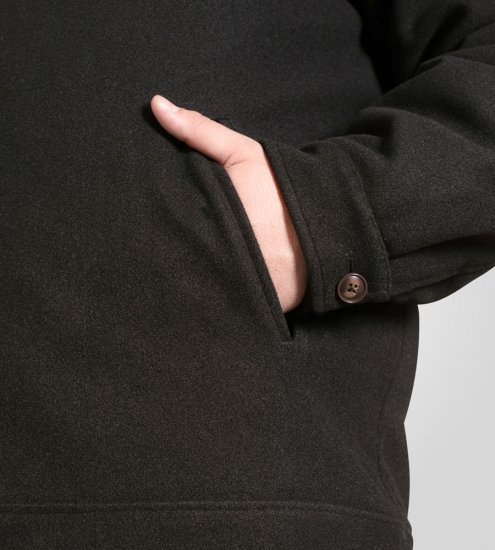 D555 Epsom Harrington Jacket with Zip Through Collared Melton Black - Μπουφάν - Aνδρικά μπουφαν μεγάλα μεγέθη