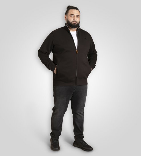 D555 Johnson Fleece Zip Through Sweatshirt with Chest Embroidery - φούτερ/Φούτερ με κουκούλα - φούτερ/Φούτερ με κουκούλα ανδρικά μεγάλα μεγέθη 