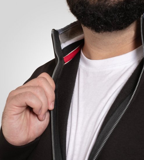 D555 Johnson Fleece Zip Through Sweatshirt with Chest Embroidery - φούτερ/Φούτερ με κουκούλα - φούτερ/Φούτερ με κουκούλα ανδρικά μεγάλα μεγέθη 