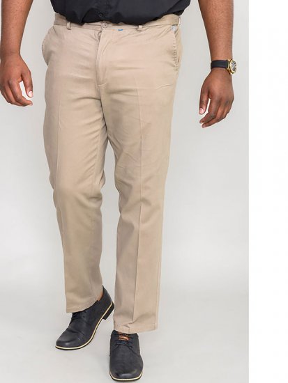 D555 Bruno Stretch Chino pants with Extenda Waist Beige - Τζιν και παντελόνια - Aνδρικα τζιν παντελόνια μεγάλα μεγέθη
