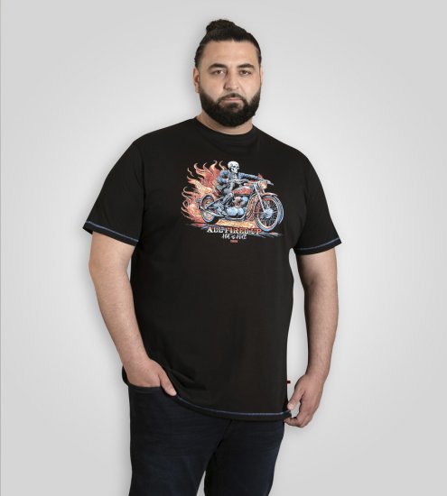 D555 Dewsbury Skeleton On Bike Crew Neck T-Shirt Black TALL SIZE - ΑΝΔΡΙΚΑ ΡΟΥΧΑ MT-6XLT - Μεγέθη TALL