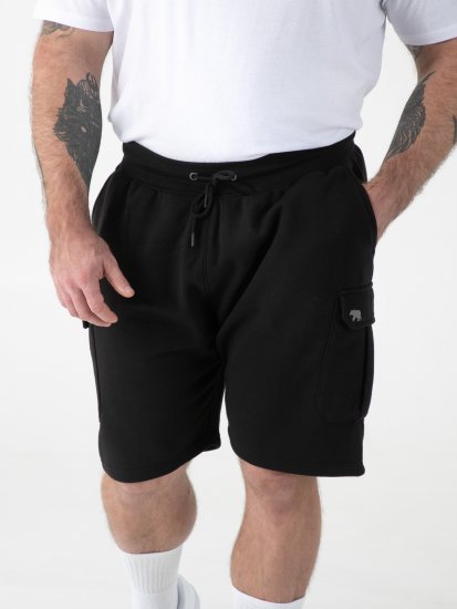 D555 Robinson 1 Fleece Cargo Σορτς με Ελαστική Μέση Μαύρο - Αθλητικές φόρμες/σορτσάκια - Αθλητικές Φόρμες ανδρικεσ μεγάλα μεγέθη