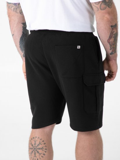 D555 Robinson 1 Fleece Cargo Σορτς με Ελαστική Μέση Μαύρο - Αθλητικές φόρμες/σορτσάκια - Αθλητικές Φόρμες ανδρικεσ μεγάλα μεγέθη