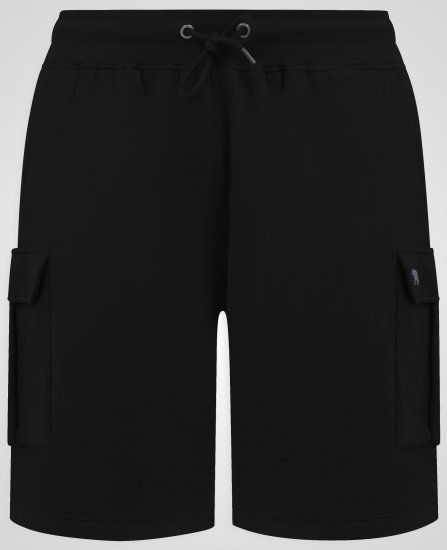 D555 Robinson 1 Fleece Cargo Σορτς με Ελαστική Μέση Μαύρο - Αθλητικές φόρμες/σορτσάκια - Αθλητικές Φόρμες ανδρικεσ μεγάλα μεγέθη