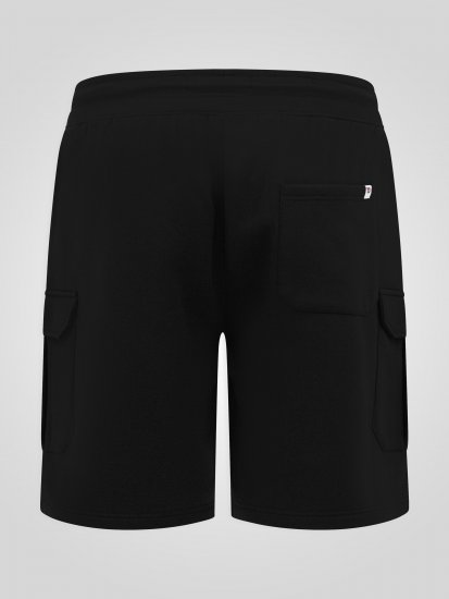 D555 Robinson 1 Fleece Cargo Σορτς με Ελαστική Μέση Μαύρο - Αθλητικές φόρμες/σορτσάκια - Αθλητικές Φόρμες ανδρικεσ μεγάλα μεγέθη