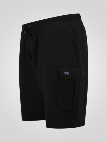 D555 Robinson 1 Fleece Cargo Σορτς με Ελαστική Μέση Μαύρο - Αθλητικές φόρμες/σορτσάκια - Αθλητικές Φόρμες ανδρικεσ μεγάλα μεγέθη