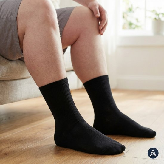 Adamo 189004 Αθλητικές κάλτσες Μαύρο 2-pack - Εσώρουχα/Μαγιό - Aνδρικά Εσώρουχα μεγάλα μεγέθη