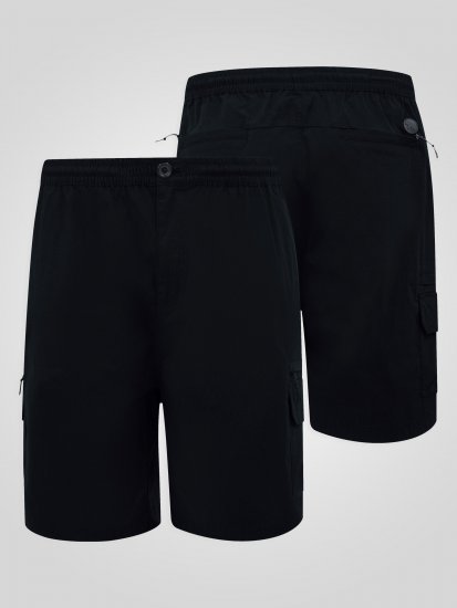 D555 Thomas Stretch Σορτς με Ελαστική Μέση Μαύρο - Σορτς - Aνδρικεσ βερμουδεσ μεγαλα μεγάλα μεγέθη