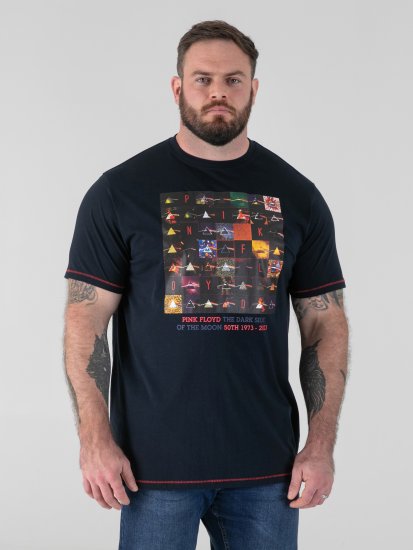 D555 Otto Official Pink Floyd 50th Anniversary Μπλούζα με Τύπωμα Σκούρο Μπλε - Μακό μπλουζάκια - Aνδρικά μπλουζεσ μεγάλα μεγέθη