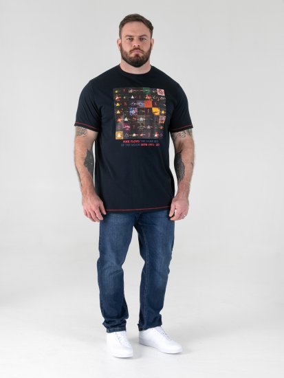 D555 Otto Official Pink Floyd 50th Anniversary Μπλούζα με Τύπωμα Σκούρο Μπλε - Μακό μπλουζάκια - Aνδρικά μπλουζεσ μεγάλα μεγέθη