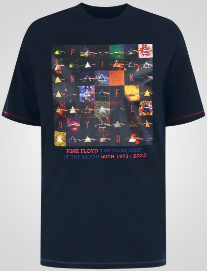 D555 Otto Official Pink Floyd 50th Anniversary Μπλούζα με Τύπωμα Σκούρο Μπλε - Μακό μπλουζάκια - Aνδρικά μπλουζεσ μεγάλα μεγέθη