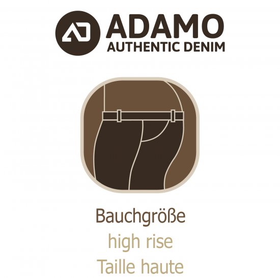 Adamo 5-Pocket High Rise Jeans Black - Τζιν και παντελόνια - Aνδρικα τζιν παντελόνια μεγάλα μεγέθη
