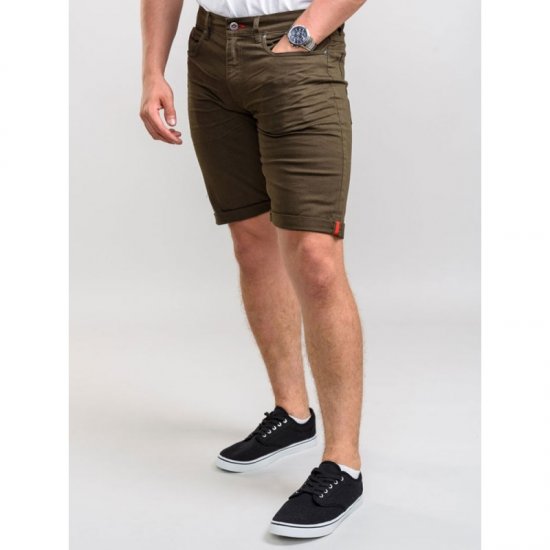 D555 Gilbert Stretch Shorts Khaki - Σορτς - Aνδρικεσ βερμουδεσ μεγαλα μεγάλα μεγέθη