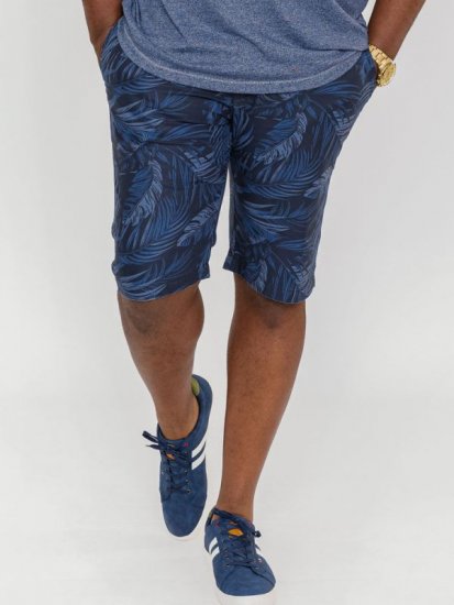D555 Panther Hawaiian Leaf Ao Print Stretch Chino Shorts - Σορτς - Aνδρικεσ βερμουδεσ μεγαλα μεγάλα μεγέθη