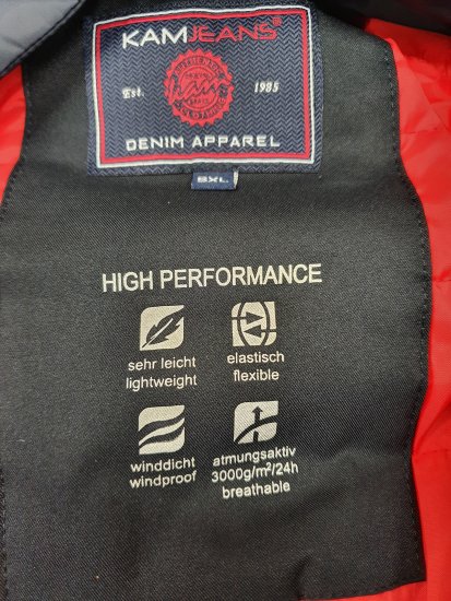 Kam Jeans KV107 Performance Jacket Navy - Μπουφάν - Aνδρικά μπουφαν μεγάλα μεγέθη