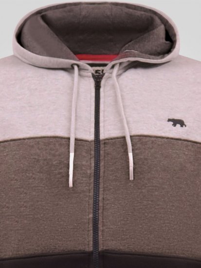 D555 Fitzgerald Zip Through Hoody With Cut & Sew Panels Μαύρο - φούτερ/Φούτερ με κουκούλα - φούτερ/Φούτερ με κουκούλα ανδρικά μεγάλα μεγέθη 
