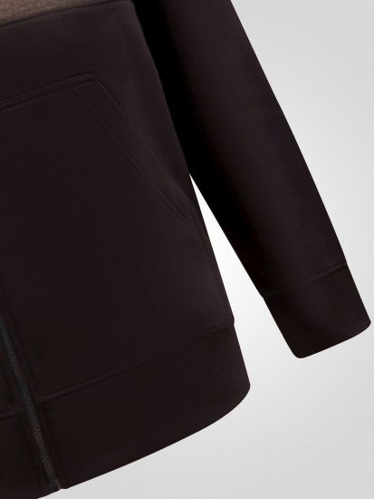 D555 Fitzgerald Zip Through Hoody With Cut & Sew Panels Μαύρο - φούτερ/Φούτερ με κουκούλα - φούτερ/Φούτερ με κουκούλα ανδρικά μεγάλα μεγέθη 