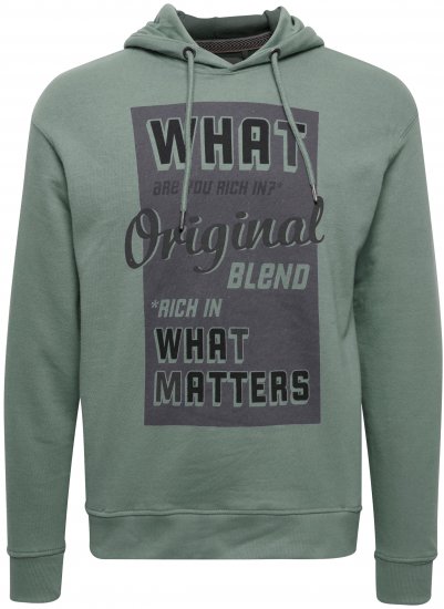 Blend Hoodie 4285 Duck Green - φούτερ/Φούτερ με κουκούλα - φούτερ/Φούτερ με κουκούλα ανδρικά μεγάλα μεγέθη 