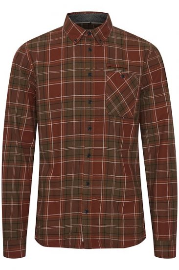 Blend Checked Long Sleeve Shirt 4324 Brown - Πουκάμισα - Aνδρικά πουκαμισα μεγαλα μεγάλα μεγέθη