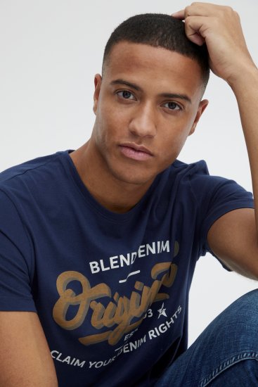 Blend 4568 T-Shirt Dress Blues - Μακό μπλουζάκια - Aνδρικά μπλουζεσ μεγάλα μεγέθη