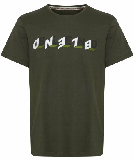 Blend 4795 T-Shirt Forest Night Green - Μακό μπλουζάκια - Aνδρικά μπλουζεσ μεγάλα μεγέθη
