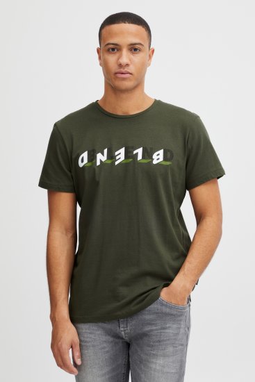 Blend 4795 T-Shirt Forest Night Green - Μακό μπλουζάκια - Aνδρικά μπλουζεσ μεγάλα μεγέθη