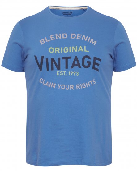 Blend 5018 T-Shirt Blue - Μακό μπλουζάκια - Aνδρικά μπλουζεσ μεγάλα μεγέθη
