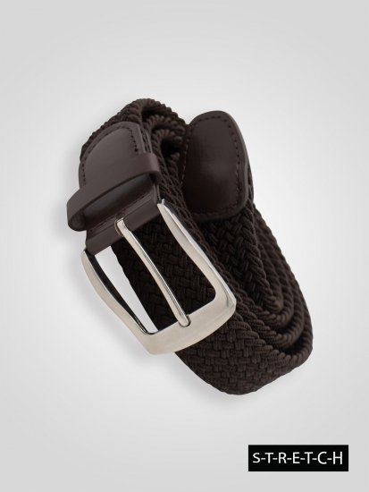 D555 Malcolm Braided Belt Brown - Ζώνες - Ανδρικές ζώνες μεγάλα μεγέθη