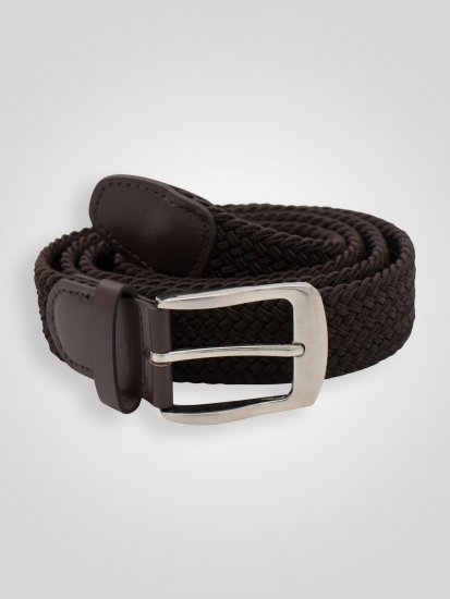 D555 Malcolm Braided Belt Brown - Ζώνες - Ανδρικές ζώνες μεγάλα μεγέθη