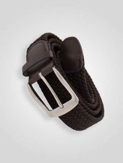 D555 Malcolm Braided Belt Brown - Ζώνες - Ανδρικές ζώνες μεγάλα μεγέθη