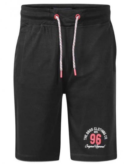 D555 Tompkins 1 Elasticated Waist Shorts Black - Αθλητικές φόρμες/σορτσάκια - Αθλητικές Φόρμες ανδρικεσ μεγάλα μεγέθη