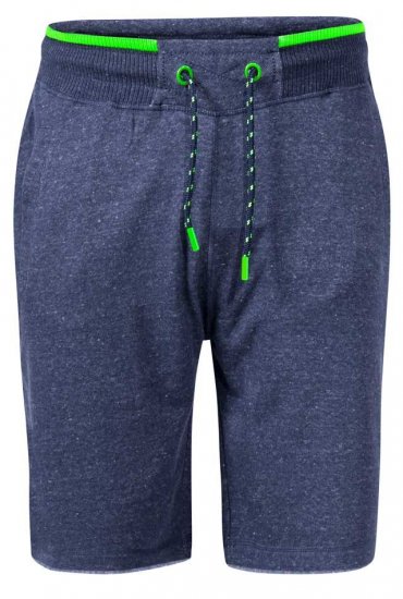 D555 Electra1 Ribbed Waist Fleece Shorts With Pockets Navy Marl - Αθλητικές φόρμες/σορτσάκια - Αθλητικές Φόρμες ανδρικεσ μεγάλα μεγέθη