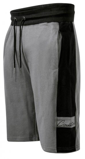 D555 Casper Couture Elasticated Waistband Shorts Grey - Αθλητικές φόρμες/σορτσάκια - Αθλητικές Φόρμες ανδρικεσ μεγάλα μεγέθη