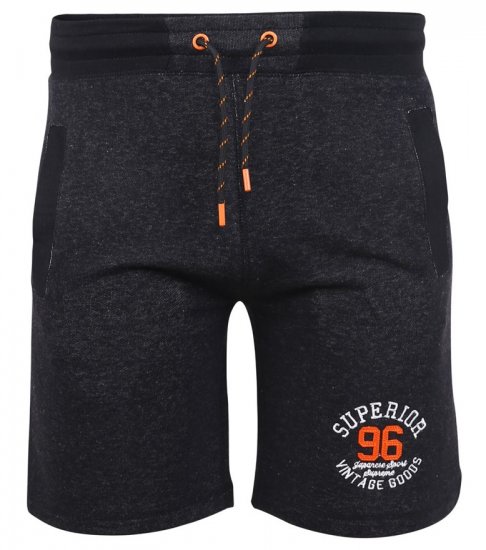 D555 HARLOW Jersey Shorts Black Twist - Αθλητικές φόρμες/σορτσάκια - Αθλητικές Φόρμες ανδρικεσ μεγάλα μεγέθη