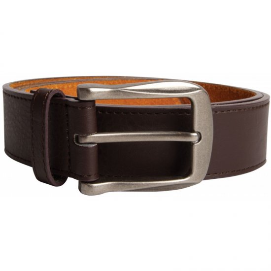 D555 Harrison Leather Belt Brown, 4cm - Ζώνες - Ανδρικές ζώνες μεγάλα μεγέθη
