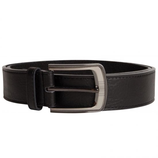 D555 Samuel Leather Belt Black, 4cm - Ζώνες - Ανδρικές ζώνες μεγάλα μεγέθη
