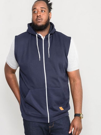 D555 Blake Sleeveless Hoodie Navy - φούτερ/Φούτερ με κουκούλα - φούτερ/Φούτερ με κουκούλα ανδρικά μεγάλα μεγέθη 