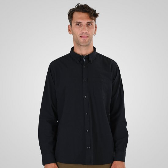 Double Outfitters GS-5225 Πουκάμισο Oxford Μαύρο - Πουκάμισα - Aνδρικά πουκαμισα μεγαλα μεγάλα μεγέθη