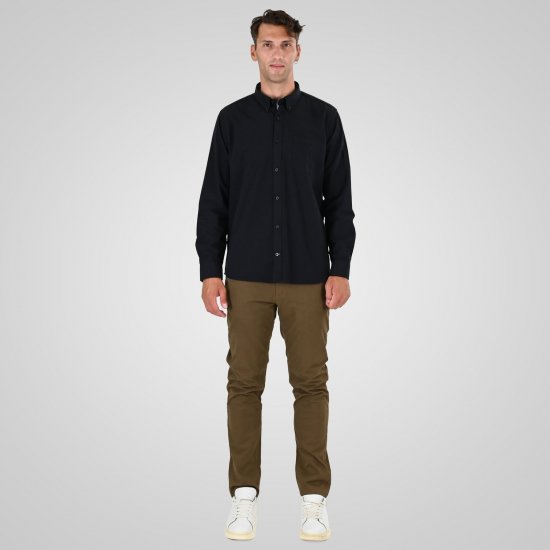 Double Outfitters GS-5225 Πουκάμισο Oxford Μαύρο - Πουκάμισα - Aνδρικά πουκαμισα μεγαλα μεγάλα μεγέθη