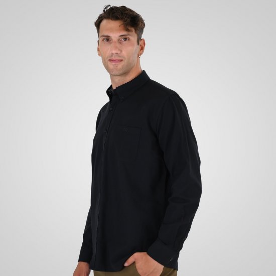 Double Outfitters GS-5225 Πουκάμισο Oxford Μαύρο - Πουκάμισα - Aνδρικά πουκαμισα μεγαλα μεγάλα μεγέθη