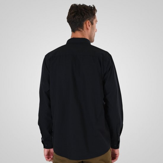 Double Outfitters GS-5225 Πουκάμισο Oxford Μαύρο - Πουκάμισα - Aνδρικά πουκαμισα μεγαλα μεγάλα μεγέθη