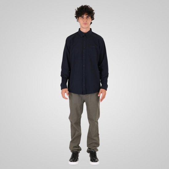 Double Outfitters GS-5225 Πουκάμισο Oxford Μπλε μαρέν - Πουκάμισα - Aνδρικά πουκαμισα μεγαλα μεγάλα μεγέθη