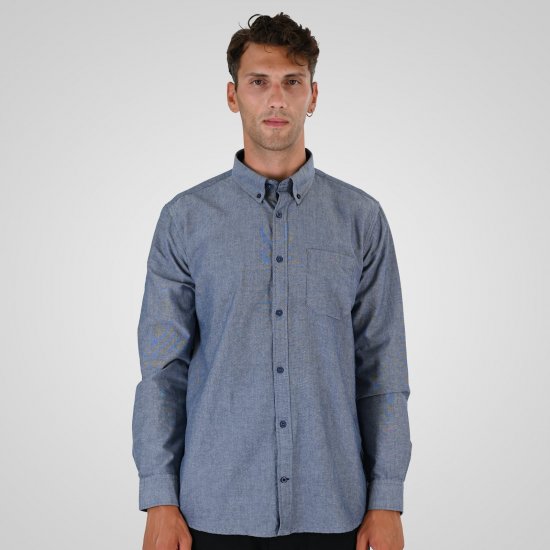 Double Outfitters GS-5225 Πουκάμισο Oxford Γαλάζιο - Πουκάμισα - Aνδρικά πουκαμισα μεγαλα μεγάλα μεγέθη