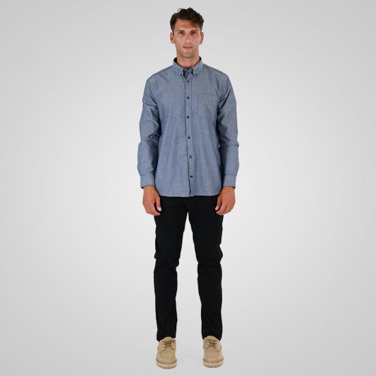 Double Outfitters GS-5225 Πουκάμισο Oxford Γαλάζιο - Πουκάμισα - Aνδρικά πουκαμισα μεγαλα μεγάλα μεγέθη
