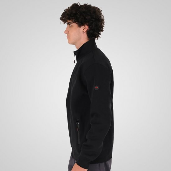 Double Outfitters MTOP-1158 Ζακέτα φούτερ με φερμουάρ Μαύρο - φούτερ/Φούτερ με κουκούλα - φούτερ/Φούτερ με κουκούλα ανδρικά μεγάλα μεγέθη 