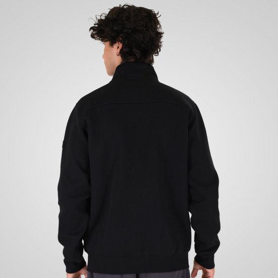 Double Outfitters MTOP-1158 Ζακέτα φούτερ με φερμουάρ Μαύρο - φούτερ/Φούτερ με κουκούλα - φούτερ/Φούτερ με κουκούλα ανδρικά μεγάλα μεγέθη 