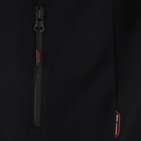 Double Outfitters MTOP-1158 Ζακέτα φούτερ με φερμουάρ Μαύρο - φούτερ/Φούτερ με κουκούλα - φούτερ/Φούτερ με κουκούλα ανδρικά μεγάλα μεγέθη 