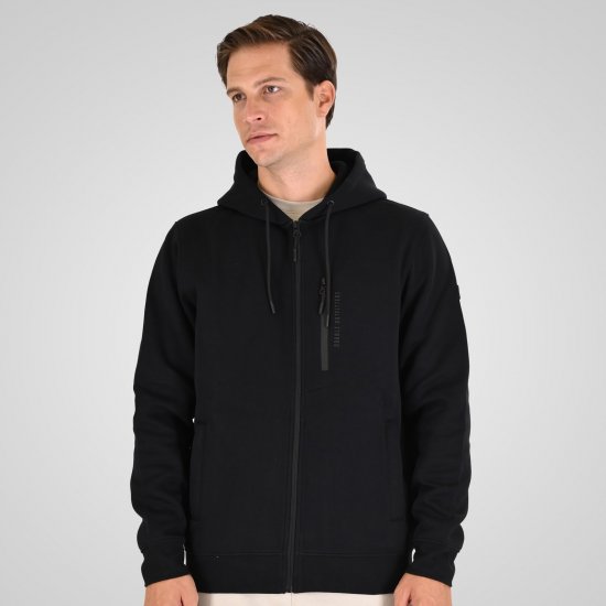Double Outfitters MTOP-1160 Φούτερ με κουκούλα και φερμουάρ Μαύρο - φούτερ/Φούτερ με κουκούλα - φούτερ/Φούτερ με κουκούλα ανδρικά μεγάλα μεγέθη 